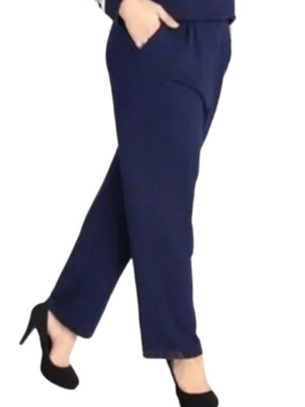 St. John Basic Navy Classic Santana Knit Pants Sz 8